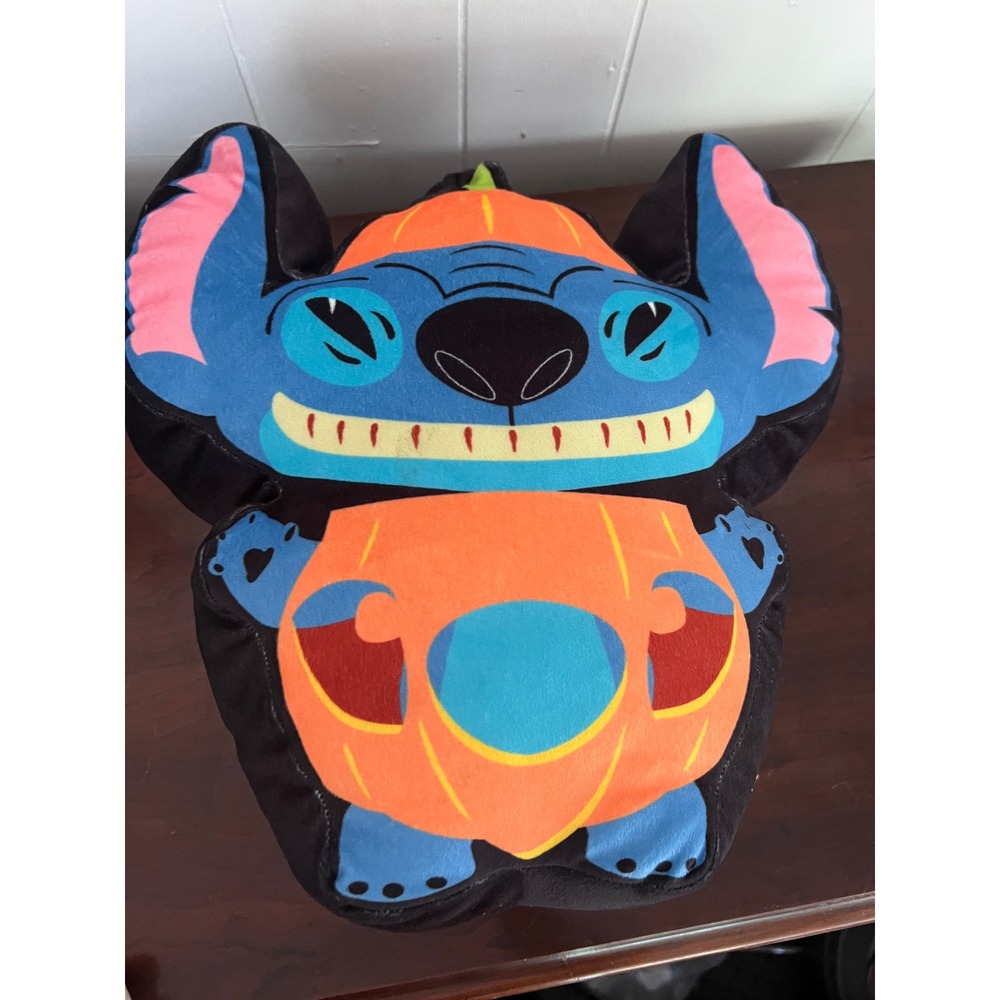 Disney Lilo & Stitch Halloween Pumpkin Plush Decorative Pillow 14in Northwest